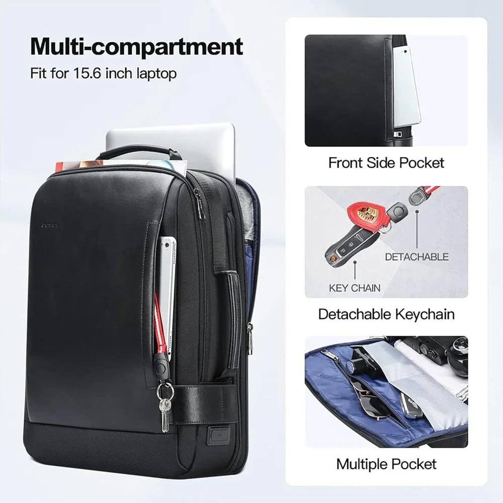 Business Smart 15.6 Inch Laptop Backpack Convertible Expandable Anti-Theft